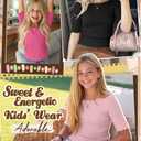 Oakgarden 3 Pack Girls Summer Ribbed T Shirts, 3-Color Set, 9-10 Years