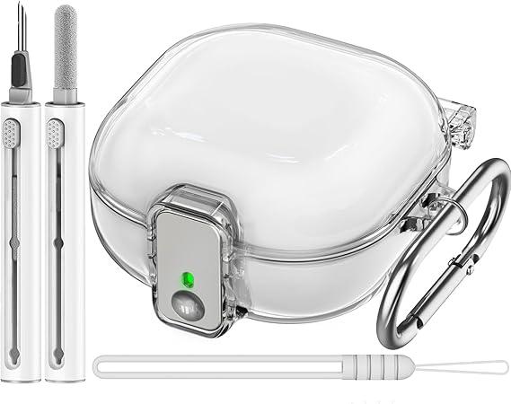 Samsung Galaxy Buds Case with Safety Lock Clear Protector & 3in1 Cleaner Kit, AntiLost Keychain & Silicone Wrist Strap