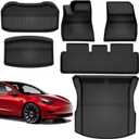 Floor Mats for Tesla Model 3 Highland 2024 New Version, All Weather Floor Mat Interior Liners Waterproof Heavy Duty Cargo Front and Rear Trunk Floor Mats Interior Accessories (Set of 6)