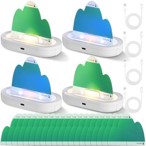 Qualirey 4 Pcs Fly Traps Indoor Bug Catcher Rechargeable Battery Operated Flying Insect Gnat Traps Fruit Fly Trap with 20 Sticky Boards USB and Battery Powered for Indoor Outdoor