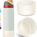 3 x 2PCS Diamond Silicone Boot for Owala Water Bottle, Anti-Slip Protective Sleeve for Owala Twist,FreeSip and Flip Stainless Steel Water Bottle, BPA-Free, Dishwasher Safe, Accessories (32 Ounces, Transparent Gold)