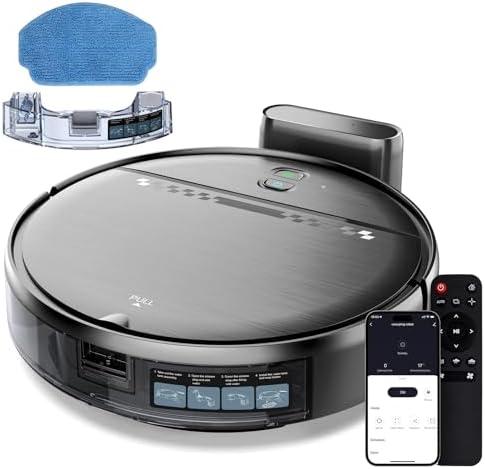 Robot Vacuum and Mop, 2-in-1 Robotic Vacuums Cleaner with Smart Max Strong Suction, WiFi/App/Alexa Voice Control, Obstacle Avoidance, for Pet Hair, Carpets and More