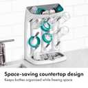OXO Tot Space-Saving Baby Bottle Drying Rack, Compact Dish Drying Rack with Removable Trays, Countertop Bottle Organizer for Baby Bottles, Nipples, Pacifiers and Lids, BPA Free, Dishwasher Safe (1 Count (Pack of 1))