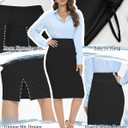 Tapata Women's Office Work Pencil Skirt Stretch High Waist Below Knee Bodycon for Business Casual (Black, S)