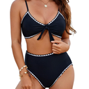 Blooming Jelly Womens High Waisted Bikini Bottom Tie Knot High Rise L