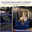 Dog Car Seat for Small Medium Dogs, 6" Elevated Dog Booster Seat with ISOFIX Safety Fixation, Washable Cover & High Density Memory Foam, Portable for Car Front/Rear/Trunk Home Outdoor Use (Navy Blue)
