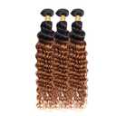 1B30 Ombre Brown Bundles Human Hair Deep Wave 3 Bundles 18 18 18 Inch Unprocessed Brazilian Virgin Remy Dark Brown Deep Wave Bundle Human Hair Extensions