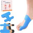 Precut Kinesiology Tape for Bunion, 40 Pcs, Bunion Corrector & Relief, Big Toe Support and Pain Relief, Breathable Hypoallergenic Latex-Free Tape (Blue)