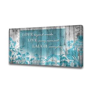 OuElegent Inspirational Wall Art Blue Tree of Life Canvas Print Motivational Quotes Wall Decor Rustic Wooden Background Positive Quotes Artwork for Living Room, Office, Bedroom (20"x40")