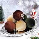 Velvet Ornaments for Christmas Tree 16 Pack 3.15" Velvet Christmas Ball Set, Luxurious Holiday Tree Ornaments for Home Decor, Coffee Dark Green