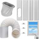 Portable Air Conditioner Window Vent Kit, Adjustable Window Seal with 5.9 Inch Diameter, 78.7 Inch Length Exhaust Hose for A/C Unit Universal for Sliding Horizontal or Vertical Window