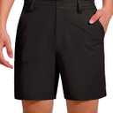 FREE SOLDIER Men's Golf Dress Shorts 7 Inch Quick Dry Lightweight Hiking Casual Work Golf Shorts with 5 Pockets (Black 32W7L) (Black)