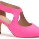 Women's Pumps,Comfortable Closed Toe 3-Inch Kitten Heels,Low Heels for Work,Office,Wedding,and Dressy Occasions,Dress Shoes for Women (8, Pink)