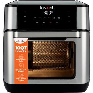 Instant Pot 10QT Air Fryer, 7-in-1 Functions with EvenCrisp Technology that Crisps, Broils, Bakes, Roasts, Dehydrates, Reheats & Rotisseries, Includes over 100 In-App Recipes, Stainless Steel