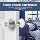 Cielsa Dawn Glass Door Knobs Interior with Lock, Satin Nickel Door Handles, Crystal Door Knobs with Lock(Satin Nickel, Privacy)