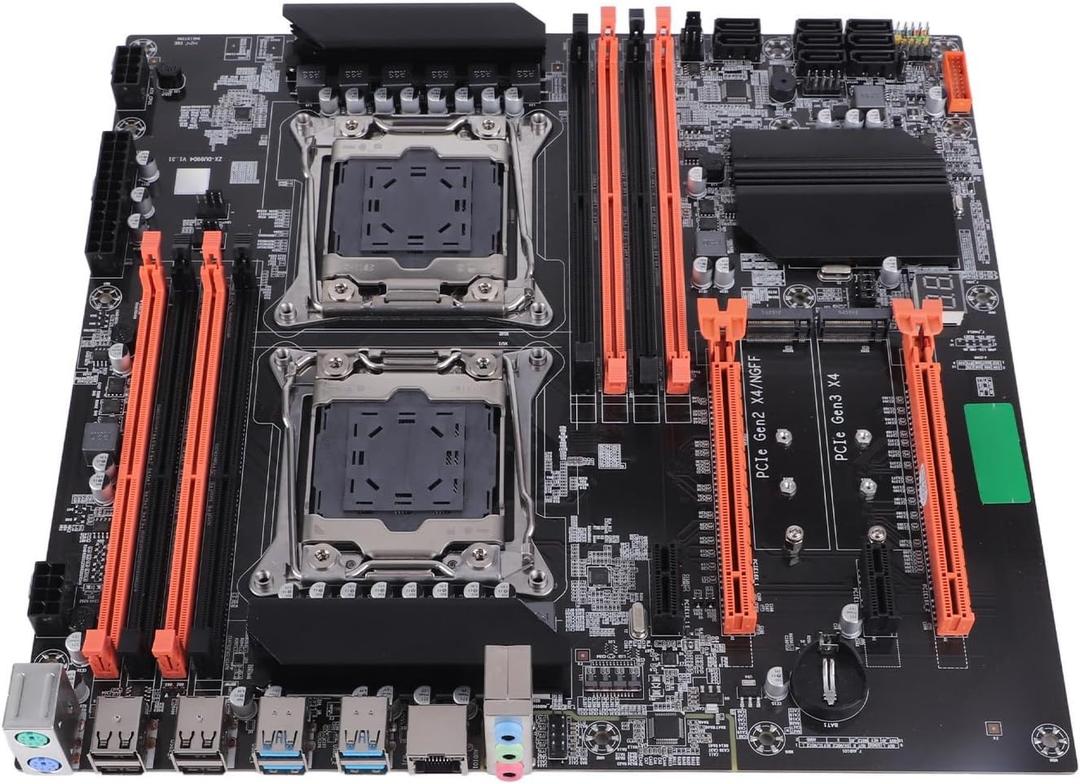 Desktop Motherboard, DDR4 LGA2011 3 CPU for Intel X99 Mainboard, Integrated RTL8111H Gigabit Network Card, M.2 NVMEPCIE X4 Channel, SATA3.0 USB3.0 6 Channel Sound Chip