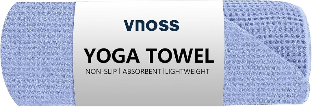 Yoga Towel - Mat-Sized, Microfiber, Super Absorbent, Anti-Slip, Injury Free, 24" x 72" - Best Bikram Yoga Towel - Exercise, Fitness, Pilates Gear