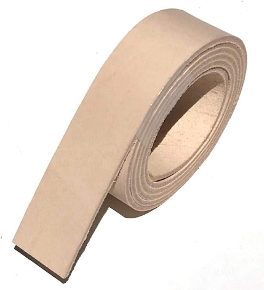 Dangerous Threads Natural Veg Tan 8/9 ounce Leather Belt Blank, Long Strip 1.5" x 60"
