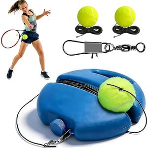 Solo Tennis Trainer Rebound Ball, 2026 Upgraded Portable Tennis Practice Wall, Tennis Ball On Rope, 4 Colors Portable Tennis Movement Trainer for Wall Drills & Parks or Backyard Training