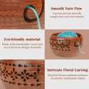 Wooden Yarn Bowls for Crocheting & Knitting - Availabe in 2 Sizes, Exquisite Handmade Small Yarn Bowl Holder, Crochet Bowls for Yarn, Knitting Bowl (Pattern Small)