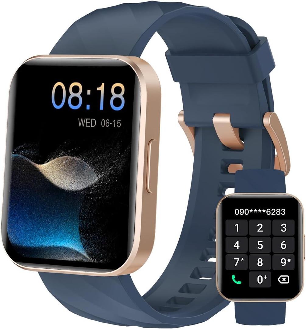 Smart Watch (Answer/Make Calls), 1.85" Smart Watches for Women Men Digital Watch Fitness Tracker with 100+ Sport Modes Heart Rate Monitor for iOS Android Phones Waterproof (Blue) Smart Watch (Answer/Make Calls), 1.85" Smart Watches for Women Men Digital Watch Fitness Tracker with 100+ Sport Modes Heart Rate Monitor for iOS Android Phones Waterproof (Blue)