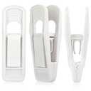 Tinfol 40pc Plastic Hanger Clips - Strong Pinch Grip Clips, White Pant Skirt Clip, Multi-Purpose Finger Clip for Slim-line Clothes Hangers