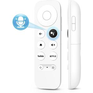 Amzpas Voice Remote for Google Chromecast 4K Snow TV, G9N9N Replacement Remote Control for Google TV HD/4K Snow Streaming Stick, GA01409-US, GA01919-US, GA01920-US, GA01923-US, GA02463-US, GA02464-US, White