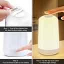FRIDEKO HOME RGB Touch Bedside Lamp for Nightstand, 3 Color Temperatures Rechargeable Battery Night Light, Dimmable Mood Lighting for Bedroom Living Room Nursery, Breastfeeding, Kids, Adult (1 PCS)