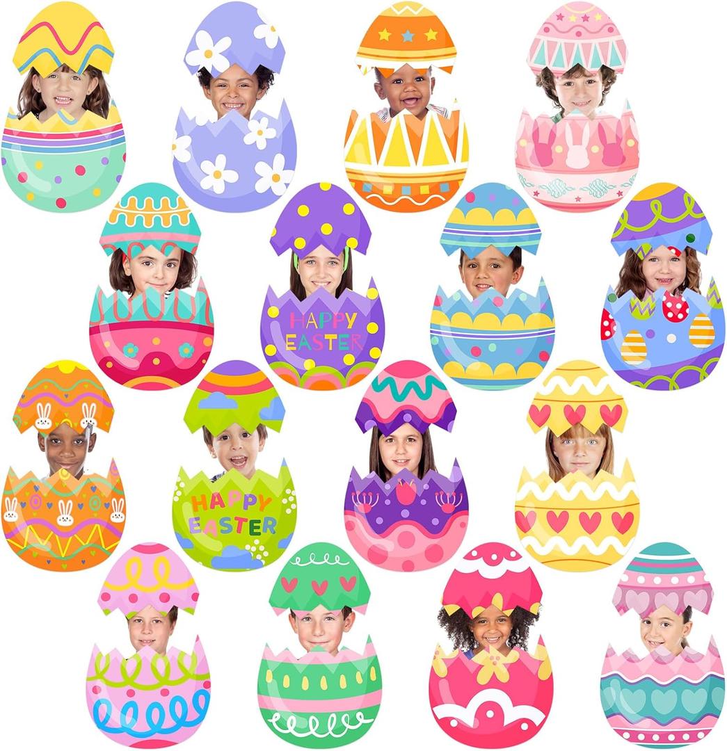 Jetec 48 Pcs Easter Egg Cutouts Easter Party Cutouts Spring Theme Paper Cuts Egg Shape Bulletin Board Decoration for Spring Theme Home School Classroom Bulletin Board Birthday Party Supplies Decor