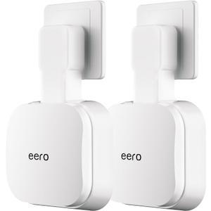 eero 7 Wall Mount, No Drill Outlet Bracket Holder Only Compatible with eero 7 Dual-Band Mesh Router, Cable Management - Space Saving (2 Pack)