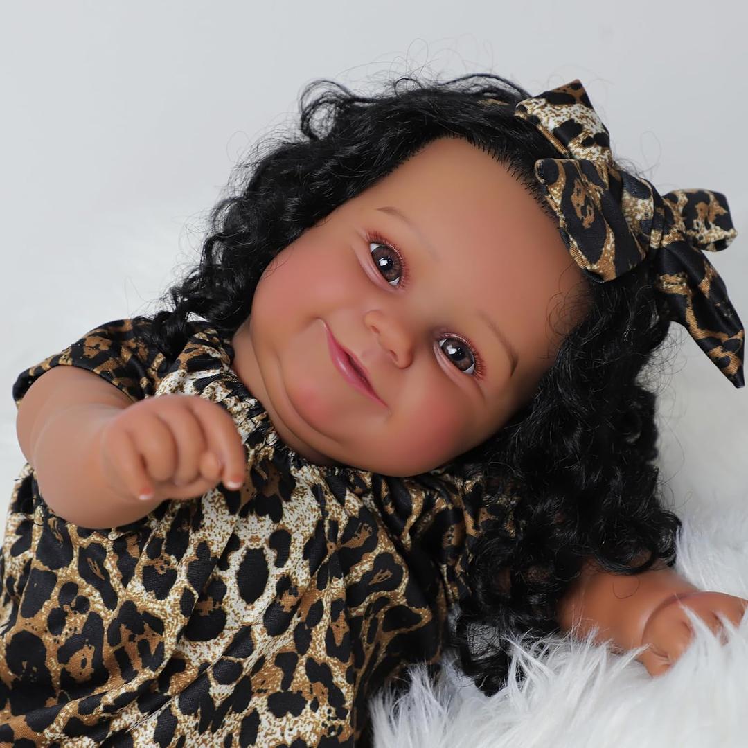 Black Reborn Baby Dolls Girl Maddie - 22 Inch Realistic African American Baby Doll - Lifelike Baby Dolls That Look Real - Perfect Toy Gift for Kids Age 3+