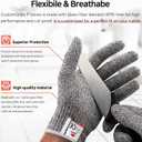 CustomGrips Safety Gloves, 2 Pk, X-Large, 100% Food Safe, Cut-Resistant, Lightweight and Flexible, Glass Fiber Blended HPPE Liner, CE/ISO 9001 Certified
