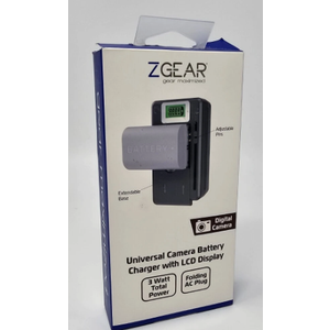 ZGEAR - Universal Camera Battery Charger W/LCD Charge Display