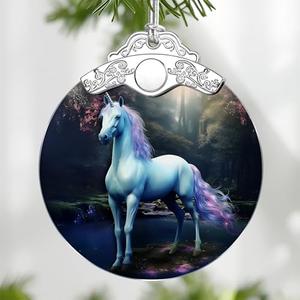 Unicorn Stained Glass Ornament, Christmas Ornaments – Christmas Tree Ornaments, Holiday Decor, Xmas Stocking Stuffers, Gift Idea, Gifts for Unicorn Lover, Friend, and Family