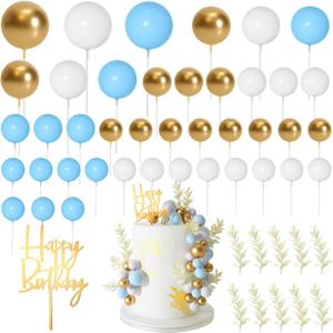 MIAHART Ball Cake Toppers Boho Grass Cake Topper Ball Cake Insert Decoration for Birthday Wedding Baby Shower Party Decorations Boho Themed Party Supplies 