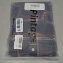Pintage Men's Flannel Nightshirt Long Cotton Nightgown with Pockets 3XL Navy Red Plaid