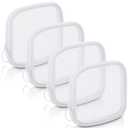 Weewooday 4 Pcs Mesh Makeup Bag Mesh Cosmetic Bag Travel Toiletry Pouch with Zipper Mini Makeup Cosmetic Purse for Daily Accessory(Small,White)