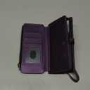 Wallet Case Compatible with iPhone 15 Pro Max RFID Blocking 10-Card Holder Soft PU Leather Magnetic Snap Shoulder Strap Zipper Pocket Phone Case Fit for iPhone 15 Pro Max 6.7" - Purple