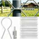 200 Pcs 1-5/8" Preformed Galvanized Steel Fence Ties with Drill Chuck and Pre-Cut Tool, 11 Gauge Twist Ties for Securing Chain Link Fences on Farms, Ranches, Gardens (200)