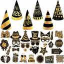 36 Pieces, New Years Eve Hats and New Years Photo Booth Props Set - New Year Photo Booth Props, New Years Decorations 2026, New Years Eve Party Supplies 2026, Little DIY