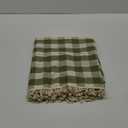 Softalker Checkered Tablecloth Rectangle, Heavy Weight Linen Cotton Gingham Outdoor Table Cloth with Tassel, Washable Wrinkle Free Buffalo Plaid Table Cover for Dining/Party/Home - 55 x 84 Inch, Sage