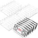 Geetery 4 Pcs Acrylic Cash Tray for Cash Stuffing Mail Sorter Organizer Clear Desk Envelope Organizer for Sorting Mail Envelope Bill Business Card Eyeshadow Palette(7 Slot)