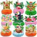 2 x Luau Party Decorations - 9 PCS Hawaiian Honeycomb Table Centerpiece for Tiki and Love Island Hawaiian Theme Party Favors Supplies | Tropical Party Decorations for Summer Beach Pool Birthday Wedding