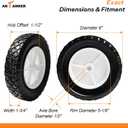 8-Inch Mower Wheel fit for Oregon 72-108, Replace for Stens 195-024, Also fit for AYP 103670X, Craftsman 33958, MTD 734-04585, 8" x 1.75" Universal Wheel, 2Pcs