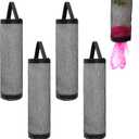 4Pcs Plastic Bag Holder, Grocery Bags Plastic Mesh Hanging Storage Bag with Elastic Bottom for Grocery, Trash, and Shopping Bags - Black
