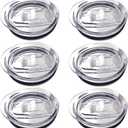 6 Pack 20 oz Skinny Tumbler Replacement Lids Plastic Splash Covers tops for 20 oz coffee cup lids Clear Cup Covers for 2.64 Inch Mouth Tumbler Cooler