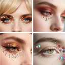 6 x Face Gems - Self Adhesive Body Glitter Hair Jewelry Tattoos | Rhinestones Earrings Nail Jewels for Women - Gem Stickers Festival Makeup Costumes Shirts Pajamas for Adult | Festival Rave Essentials