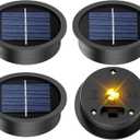 4 Pack Solar Light Replacement Top, 2.76 Inch Waterproof Solar Lantern Light Parts for Outdoor Garden, Pathway, Yard Lights & Decor (Fits Lanterns with 2.36 to 2.76 Inch Openings)