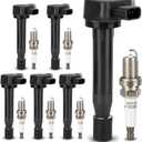 6 x UF242 Ignition Coil & 4503 Double Iridium Spark Plug For Honda 1999-2010 Odyssey,2000-2003 Accord/Acura 1999-2008 TL, 2005-2008 RL,2001-2003 CL 3.2L 3.5L V6 Replaces# 30520-P8E-A01