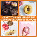 Bakers Friend Mini Donut Maker Machine for Home, 6 x 3'' Mini Doughnut Maker Machine, Donut Maker for Kids, Maquina Para Hacer Donas, Donut Baking Pan, Donut Party, Aqua